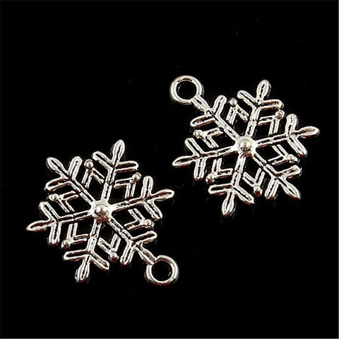 Antik Silber Legierung Schneeflocke Anhänger Charm Für DIY Schmuckherstellung Weihnachten Winter Halskette Ohrring