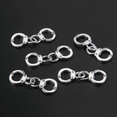 Handcuff Alloy Connection Pendants DIY Jewelry Accessories For Necklace Bracelet Making Vintage Silver Handcuff Charm Connectors