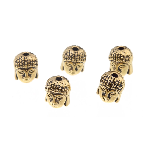 Vintage Alloy Buddha Head Loose Beads For DIY Jewelry Making Antique Gold Silver Spacer Beads Religious Charm Findings