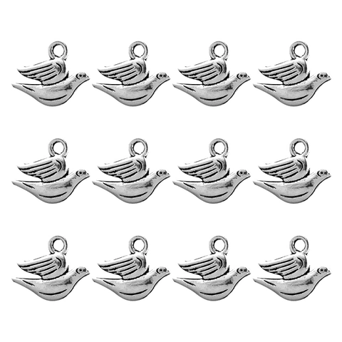 Alloy Peace Dove Pendants Antique Silver Bird Charms For DIY Necklace Bracelet Earrings Jewelry Making Handmade Accessories
