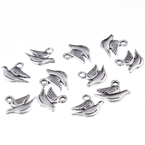 Alloy Peace Dove Pendants Antique Silver Bird Charms For DIY Necklace Bracelet Earrings Jewelry Making Handmade Accessories