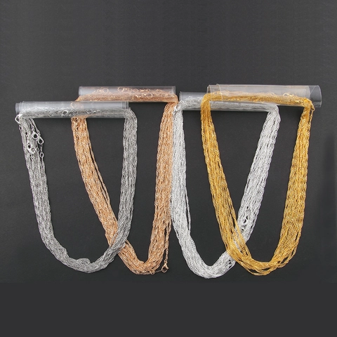 Minimalist Alloy Water Wave Chain Necklace For Women DIY Jewelry Making Accessories Gold Silver Plated Thin Link Chain