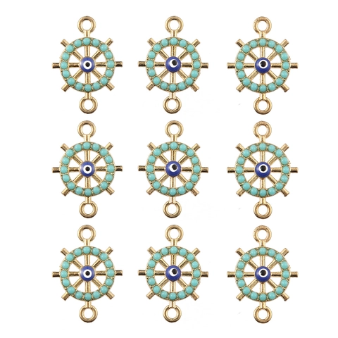 Legierung Nautische Böser Blick Anker Anhänger Für Schmuckherstellung DIY Vergoldet Türkis Perlen Verbinder Charms Für Halskette Armband Zubehör