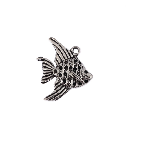 Retro Alloy Pendants Fish Tennis Racket Goddess Anchor Shapes Antique Silver Charms For DIY Necklace Bracelet Jewelry Making Supplies