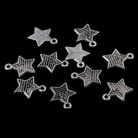 American Flag Star Charms Antique Silver Alloy Pentagram Pendants For DIY Jewelry Making Bracelet Necklace Accessories