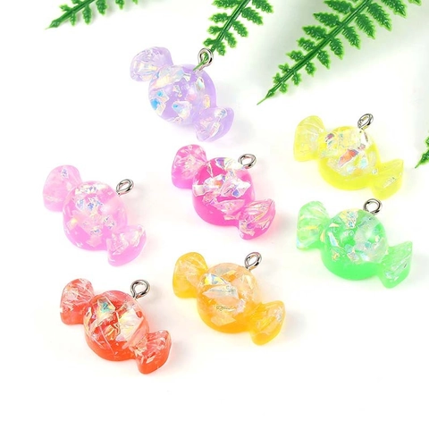 DIY Cartoon Resin Moon Star Candy Charms For Kids Jewelry Making Colorful Sequin Pendants For Necklace Handmade Accessory