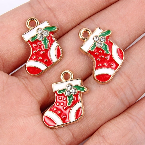 Kerst Emaille Legering Bedeltjes Voor Zelf Sieraden Maken Boom Bel Sok Maan Kerstman Feestelijke Handgemaakte Accessoire