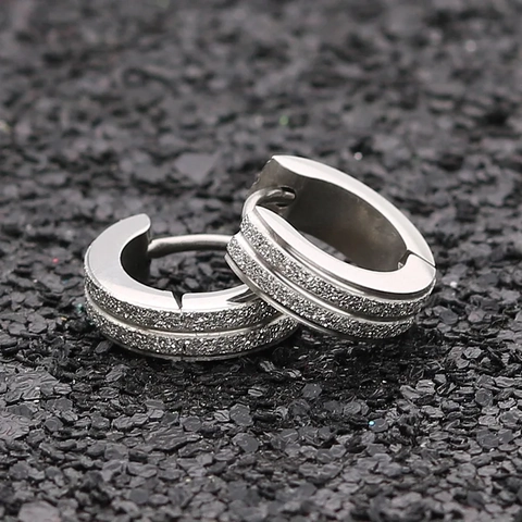 Minimalistische Titanstahl Huggie Hoop Ohrringe Für Damen Herren Schwarz Gold Blau Silber Sandgestrahlte Matte Ohrschmuck