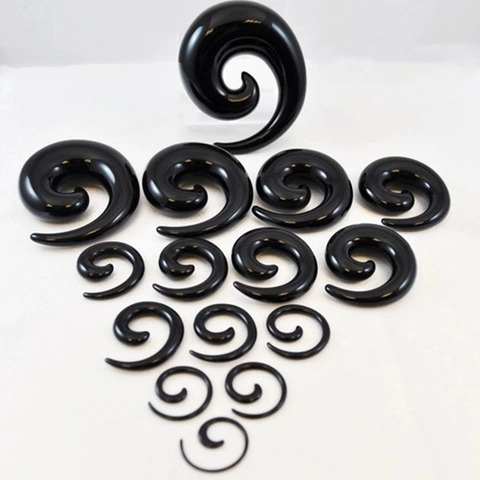 Acrylic Spiral Snail Ear Tapers Ear Expanders Polished Piercing Jewelry For Men Women Fashion Body Piercing Accessories