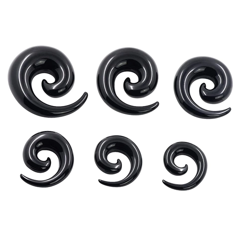 Acrylic Spiral Snail Ear Tapers Ear Expanders Polished Piercing Jewelry For Men Women Fashion Body Piercing Accessories
