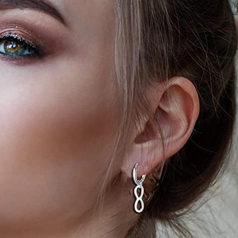 Stainless Steel Punk Cross Feather Tassel Chain Huggie Earrings For Men Women Unisex Hip Hop Streetwear Jewelry Stud Earring Silver Toned Minimalist Accessory