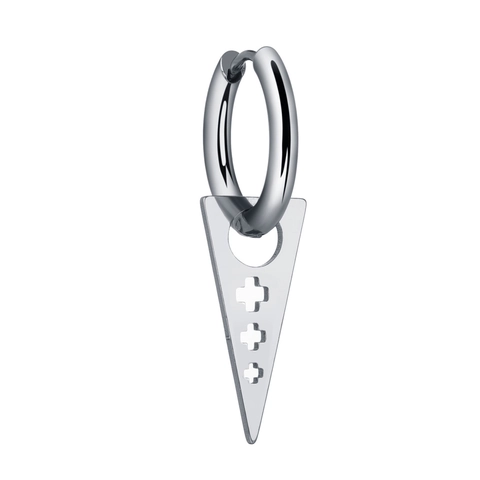 Punk Gothic Triangle Cross Hollow Pendant Earrings For Men Women Unisex Alloy Hoop Stud Earrings Hip Hop Jewelry Accessories