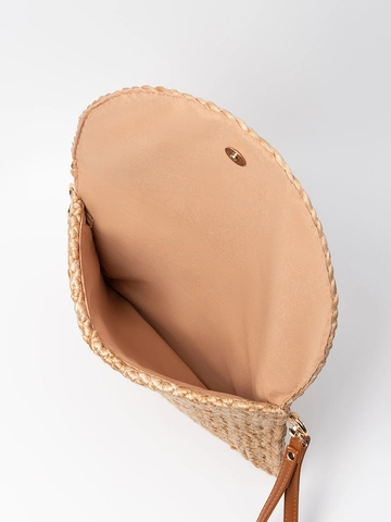Handmade Woven Jute Shoulder Bag For Women Bohemian Straw Envelope Clutch With Tassel PU Strap Casual Travel Crossbody Bag