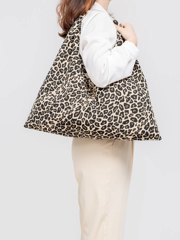Damen Große Kapazität Leinwand Dreieck Tragetasche Leopardenmuster Geometrische Jacquard Schultertasche Lässige Pendler Handtasche