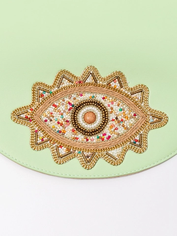 Bolso de Hombro de Paja Bohemio Para Mujer Con Bordado de Cuentas Ojo Turco Mariposa Cisne Patrón PU Patchwork Bolso Bandolera Vacaciones