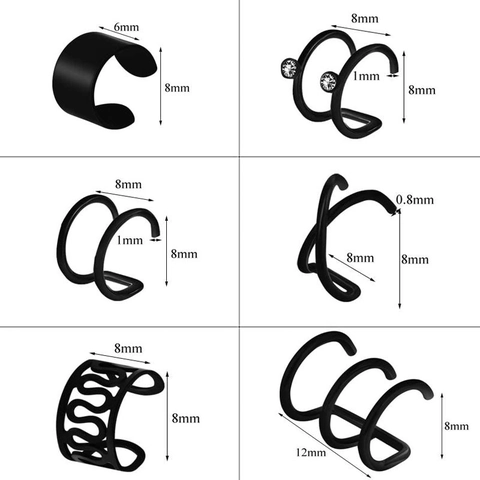 Stainless Steel Ear Cuff Set For Non Pierced Ears Minimalist Geometric Clip On Earrings Rhinestone Cross Spiral Ear Jewelry For Women Men