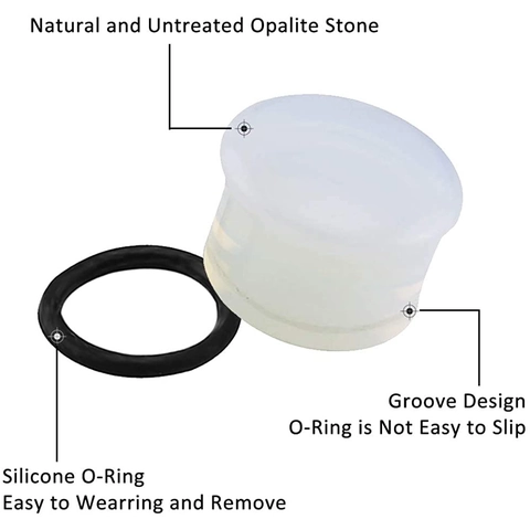 Minimalist Opalite Glass Ear Plugs Single Flare Gauges With Silicone O-Rings Body Piercing Jewelry For Men Women