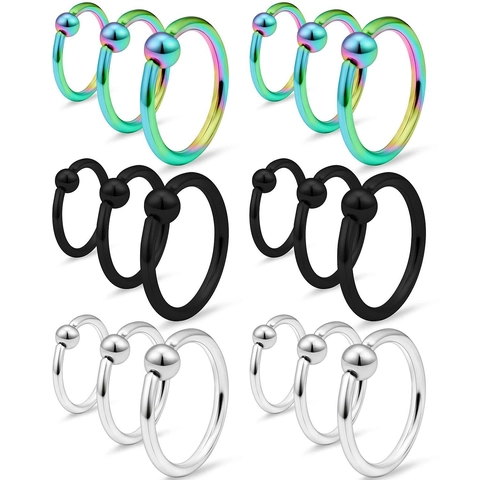 316L Stainless Steel Captive Bead Ring For Nose Lip Ear Cartilage Piercing High Polished Body Jewelry Unisex Ball Closing Rings