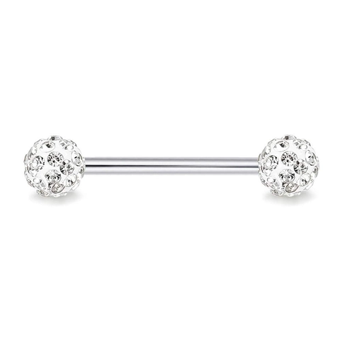 Ανοξείδωτο Ατσάλι Piercing Σώματος Barbell Σφαίρα Shamballa Με Στρας Σκουλαρίκι Γλώσσας Θηλής Κοσμήματα Σώματος Για Όλους