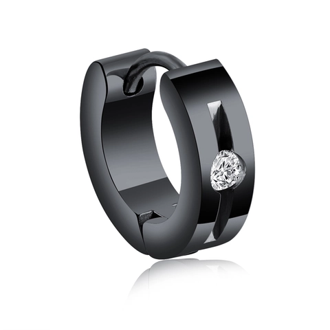 Punk Schwarz Legierung Creolen Ohrringe Für Herren Damen Gotik Kreuz Hexagramm Stern Niete Kette Schmuck Geschenk