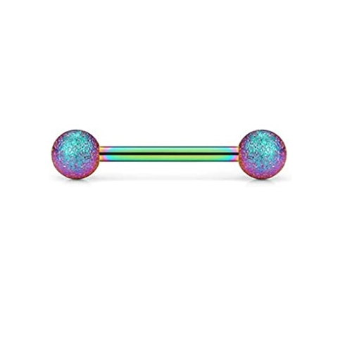 Bijoux de Piercing Corporel Barbell en Acier Inoxydable Sphère Mate Anneau de Mamelon Clou de Langue Unisexe Style Punk
