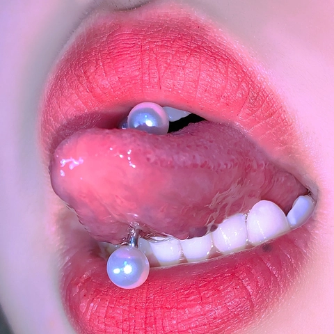 Acrylic Faux Artificial Pearl Stainless Steel Tongue Ring Nipple Ring Body Piercing Jewelry Unisex Barbell Stud