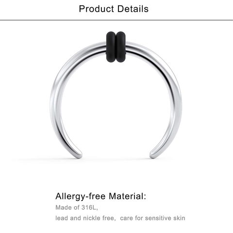 316L Stainless Steel Nose Ring Set For Women Men Horseshoe Circular Barbell U Shape Retainer Multicolor Body Piercing Jewelry