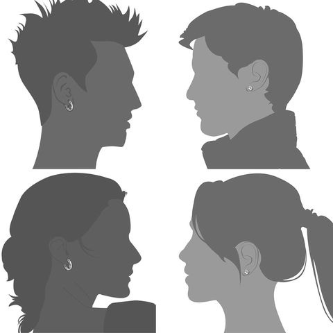Pendientes de Botón Plateados Para Hombres Mujeres Acero Inoxidable Zirconia Redondos Cuadrados Barbell Pendientes de Aro Joyería