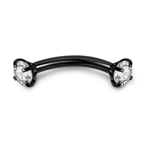 Stainless Steel Zirconia Eyebrow Ring Curved Barbell Body Piercing Jewelry Minimalist Unisex Internally Threaded Piercing Jewelry