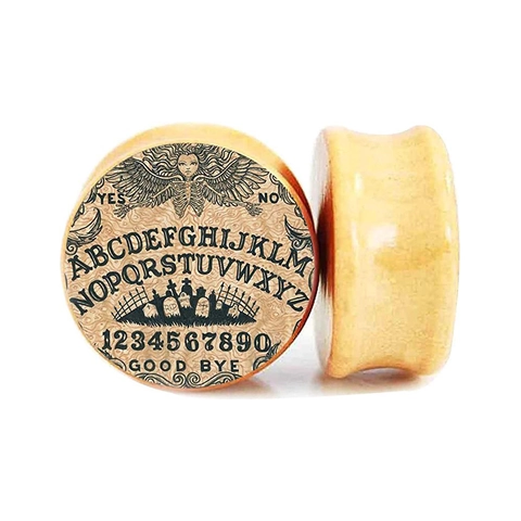 Gothische Holztunnel Ouija-Board-Muster Piercing Schmuck Für Herren Damen Dehnungstunnel Körper Piercing Ohrringe