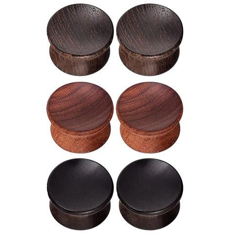 Plug per Orecchie in Legno Naturale Bio Legno Massiccio Doppia Svasatura Gioielli Piercing per Uomo Donna Espansione Orecchio
