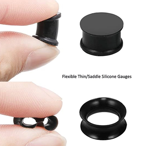 Flexible Silikon Ohr Tunnel Und Plugs Gauges Body Piercing Schmuck Hohl Massiv Ohr Piercing Erweiterung Für Damen Herren Punk Stil