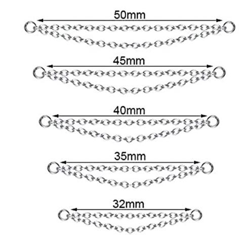 Double Layer Alloy Piercing Chain DIY Jewelry Findings For Nose Ring Earring Connector Silver Gold Black Multi Style Links
