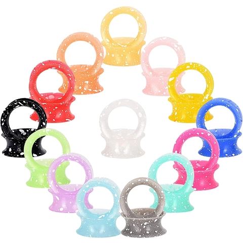 Silicone Ear Tunnels Plugs Splatter Painted Double Flare Ear Gauges Expanders Body Piercing Jewelry For Men Women