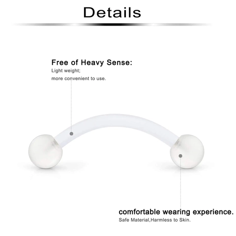 Multicolor Acrylic Curved Barbells And Flexible Plastic Bioflex Bar Eyebrow Rings Piercing Jewelry For Women Men Body Jewelry