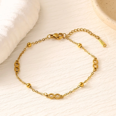 18K Vergoldetes Edelstahl Armband Für Damen Stern Mond Herz Unendlichkeit Böser Blick Zirkonia Verstellbar Schmuck Geschenk