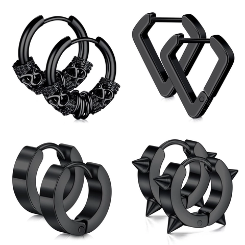 Punk Roestvrij Stalen Oorknoppen Voor Heren Dames Vintage Drakenpatroon Hart V Vorm Klinknagels Sieraden