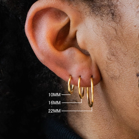 Lot de 6 Paires de Boucles d'Oreilles Créoles en Acier Inoxydable pour Hommes Femmes Hypoallergénique Or Argent Noir Multicolore