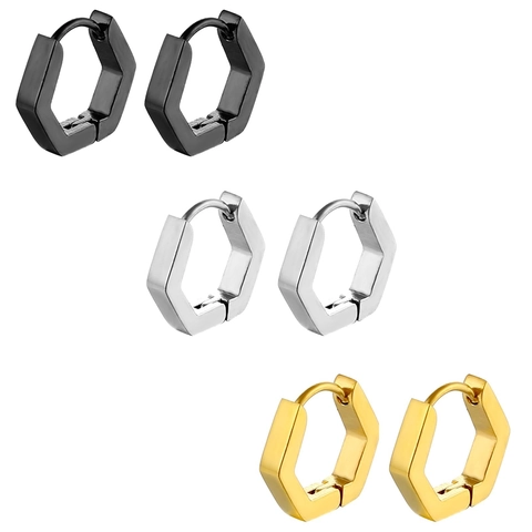 3 Paare Minimalistische Edelstahl Sechseck Ohrringe Set Geometrische Klappohrringe Für Damen Herren Punk Schmuck Geschenk