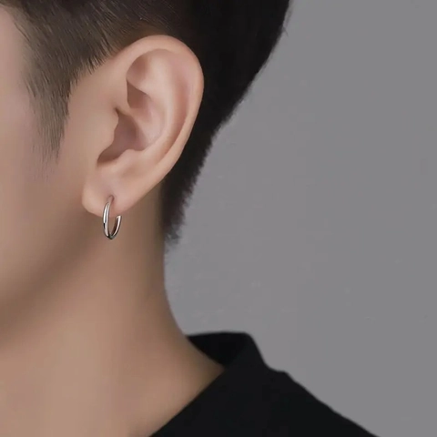 Unisex Minimalist Titanium Steel Non-Piercing Hoop Earrings Personalized Clip-on Ear Cuffs Geometric Jewelry For Men Women