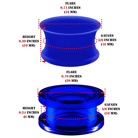 Blau Silikon Acryl Ohrdehner Tunnel Plugs Piercing Schmuck Unisex Ohr Stretching Kit Für Tägliche Party Körper Dekoration