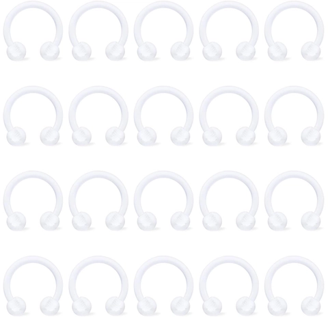 Acrylic Stainless Steel Horseshoe Barbell Nose Ring Set Circular Piercing Retainer For Lip Septum Ear Unisex Jewelry