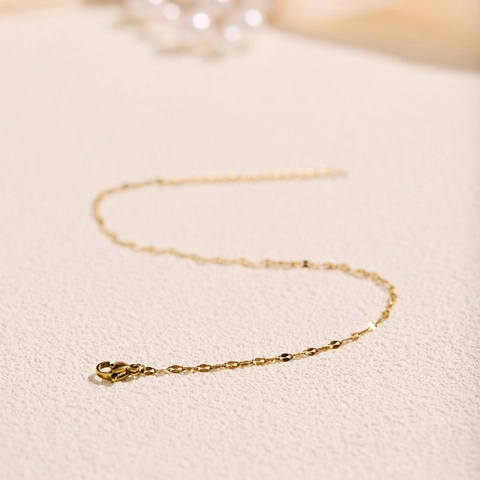 Minimalist Stainless Steel Lips Chain Anklet For Women 18K Gold Plated Adjustable Elegant Jewelry Anklet Bracelet Gift