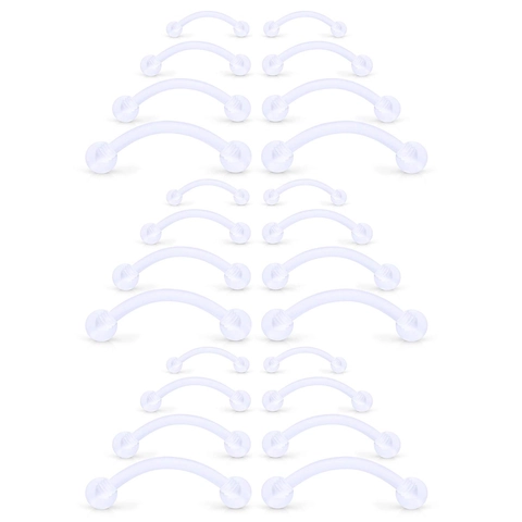 Invisible Clear Acrylic Curved Barbell Eyebrow Studs Lip Piercing Retainer Flexible Body Jewelry For Daily Use Men Women