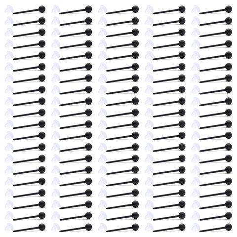 Minimalist Acrylic Plastic Round Ball Flat Head Invisible Stud Earrings Hypoallergenic Clear Black Piercing Retainers For Men Women