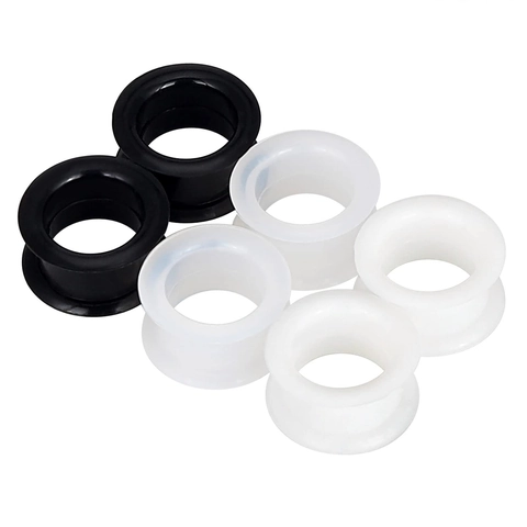 Silikon Ohr Tunnels Plugs Piercing Schmuck Double Flared Ohr Dehnung Kombination Schwarz Weiß Transparent Für Herren Damen