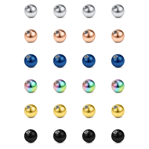 316L Stainless Steel Piercing Jewelry Replacement Balls Internal Screw Thread Body Piercing Beads For Lip Tongue Nose Stud