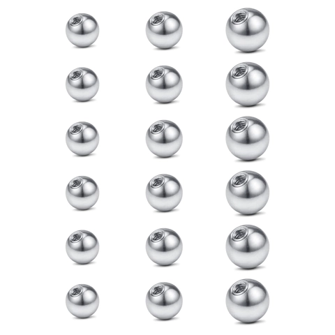 316L Stainless Steel Piercing Jewelry Replacement Balls Internal Screw Thread Body Piercing Beads For Lip Tongue Nose Stud
