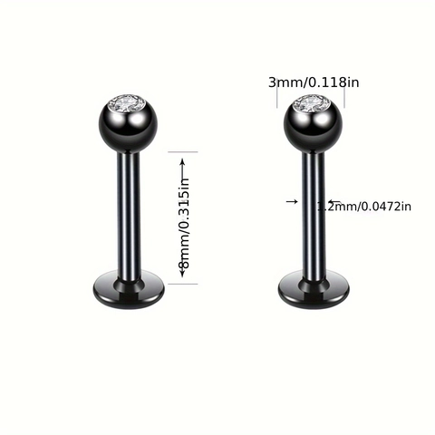 Ensemble de Piercings de Lèvre en Acier Inoxydable Avec Zirconium Filetage Interne Bijoux pour Femmes Hommes