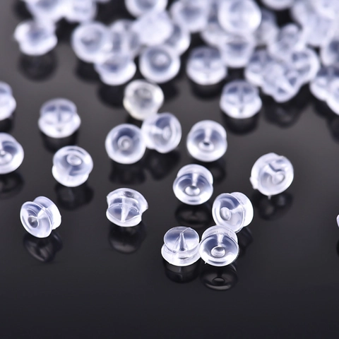 Clear Silicone Earring Backs Hamburger Bullet Shape Soft Anti Slip Earnut For Stud Earrings DIY Jewelry Making Accessories
